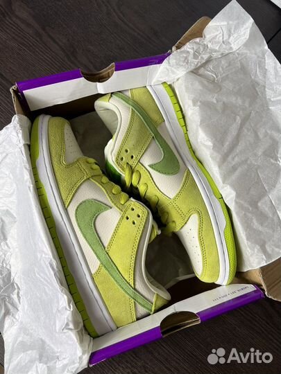 Кроссовки nike sb dunk low green apple