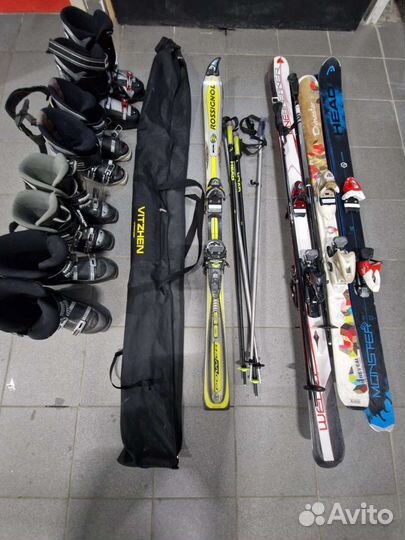 Лыжи горные беговые и ватрушки