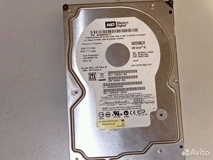 Жесткий Диск HDD Western Digital Caviar SE 250Gb
