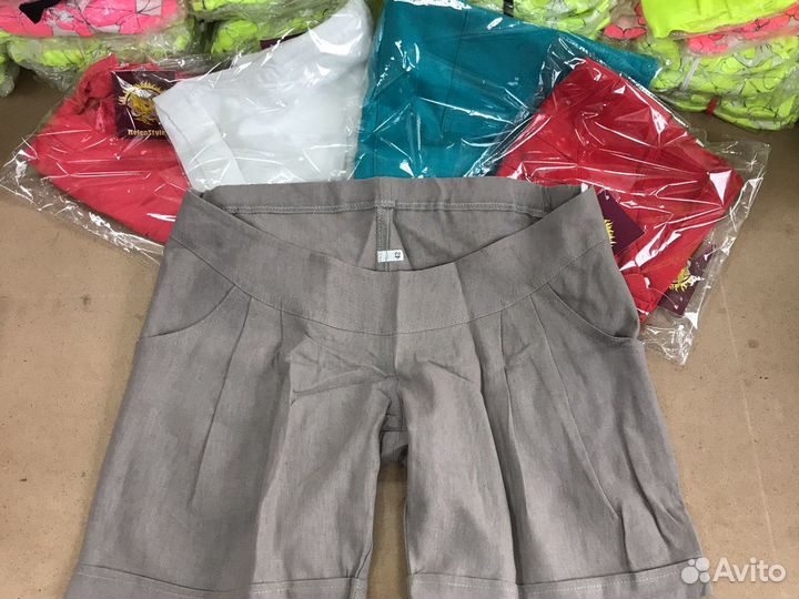 Шорты для беременных натуральный лён