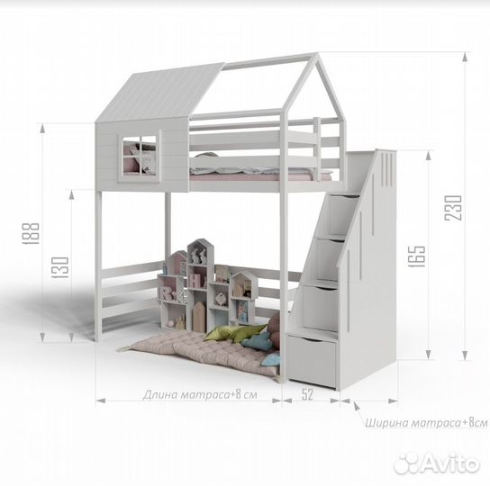 Кровать для ребенка от 3 лет из дерева