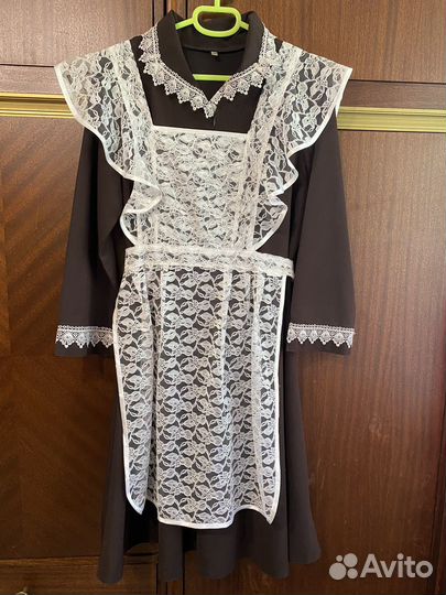 Школьная форма с фартуком, 48 размер