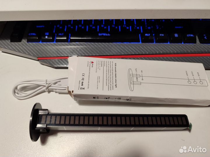 USB Эквалайзер с 16 rgb светодиодами для пк