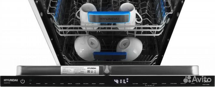 Встраиваемая посудомоечная машина Hyundai HBD 6105, 60см, 16 комплектов, нержавеющая сталь
