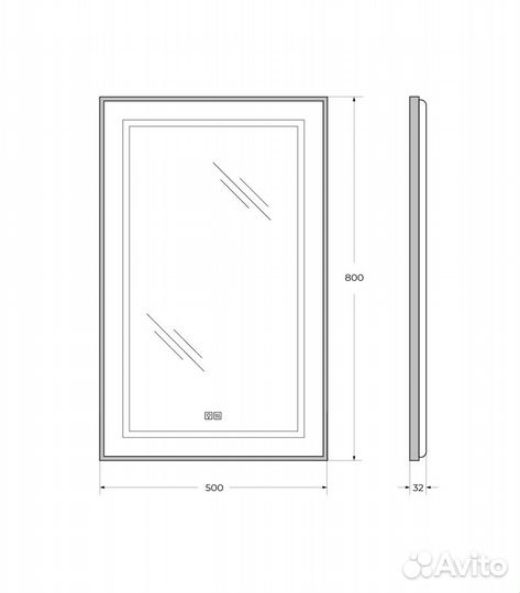 Зеркало BelBagno SPC-kraft-500-800-LED-TCH-warm-N