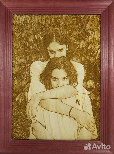 Портреты выжженные по фото на дереве