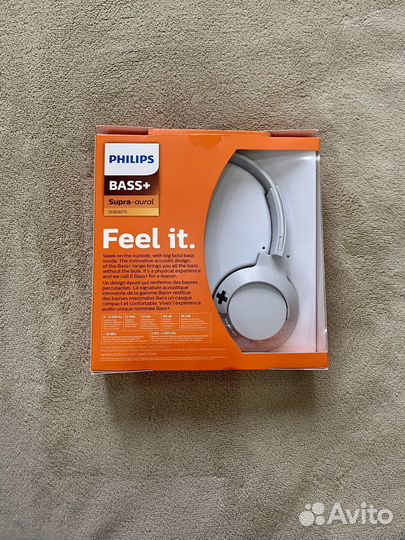 Беспроводные наушники philips bass+ SHB3075