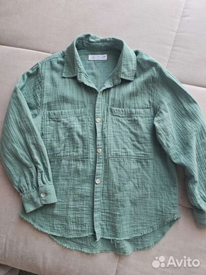 Рубашка zara хлопок для девочки 134-140