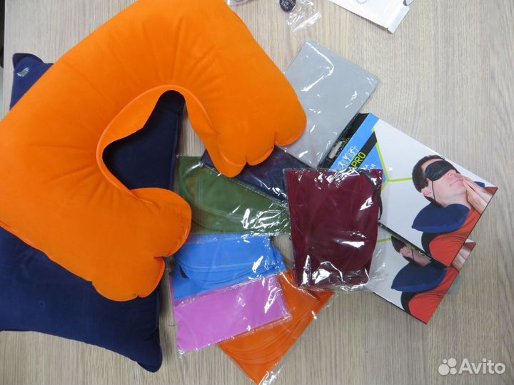 Подушка для путешествий, надувная, разные расцв-ки