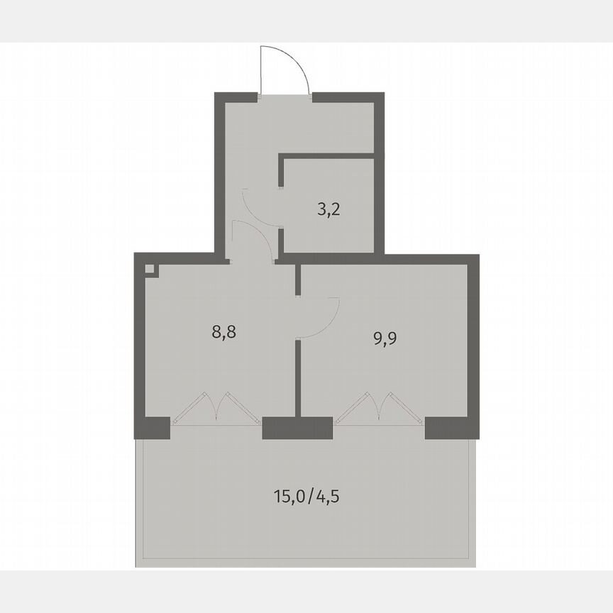 1-к. квартира, 31,4 м², 1/8 эт.