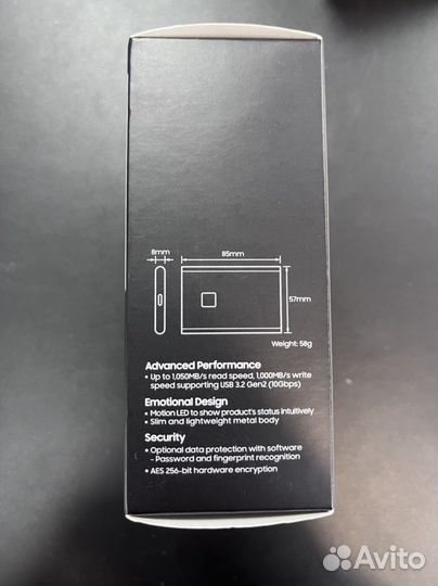 Портативный SSD Samsung T7 Touch USB 3.2 2TB новый