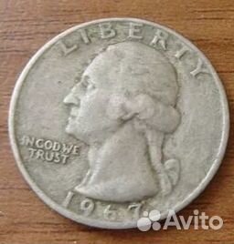 Монета Liberty 1967год перевертыш