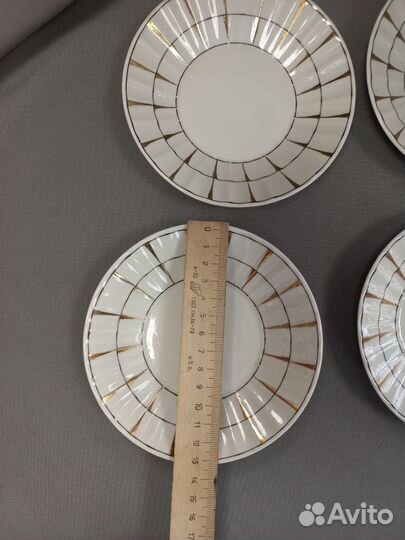 Блюдце Золотая сетка Вербилки Фарфор СССР