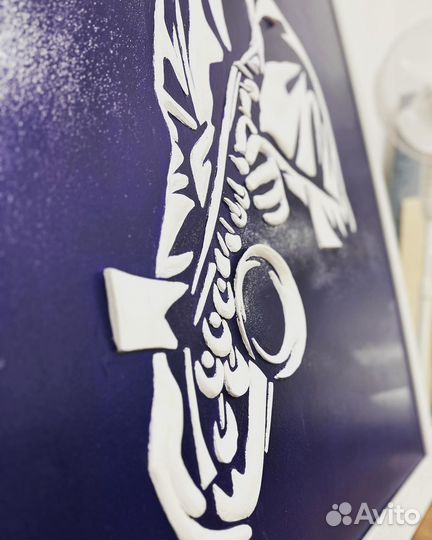 Картина с элементами балельефа 100*110