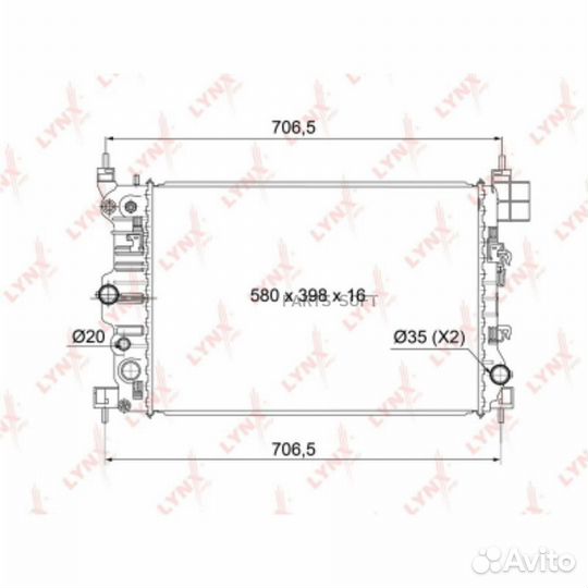 Lynxauto RB1009 Радиатор охлаждения паяный MT