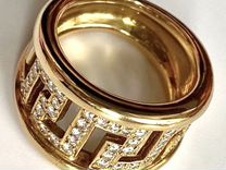 Золотое с бриллиантами кольцо Versace оригинал