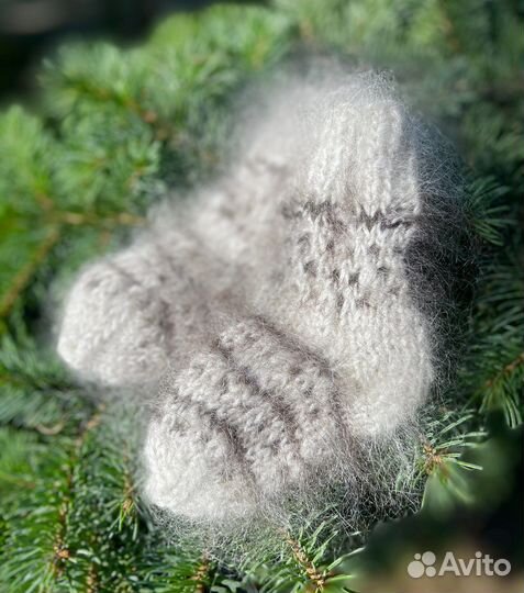 Теплые детские носки из козьего пуха Ручная работа