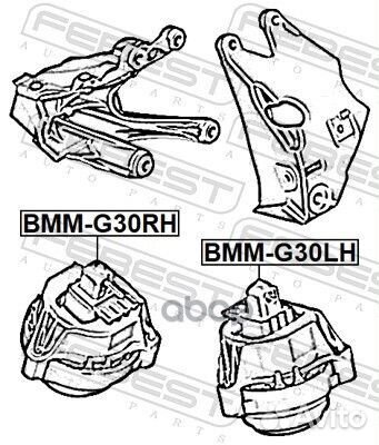 Подушка двигателя левая bmmg30LH Febest