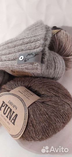 Шапка вязаная из альпаки