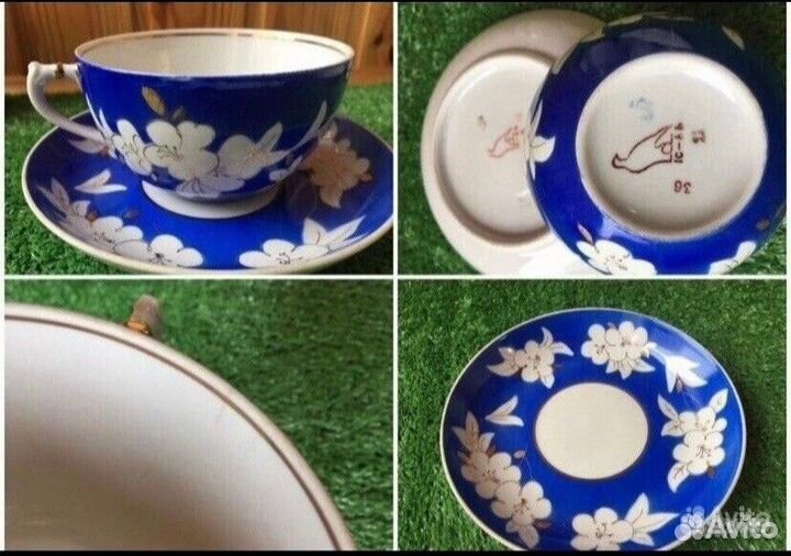 Чайная пара СССР Фарфор Дулево Лфз Вербилки