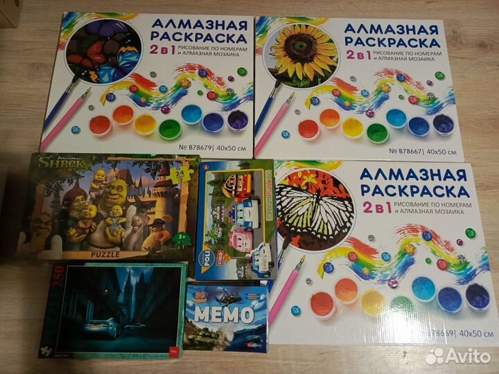 Алмазные раскраски, пазлы
