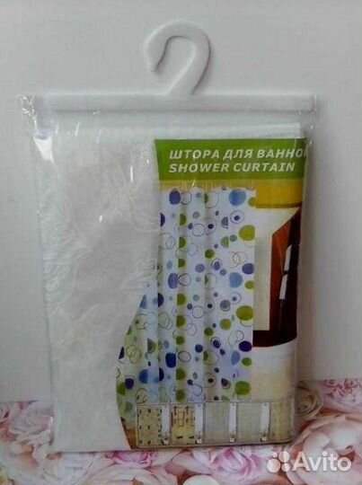 Шторка для ванной, интерьерная