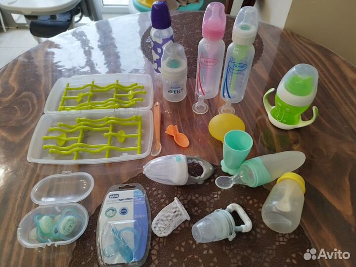 Бутылочки, соски, большой набор для кормления
