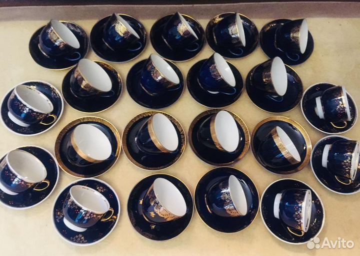 Чайные пары Фарфор кобальт лфз Довбыши СССР
