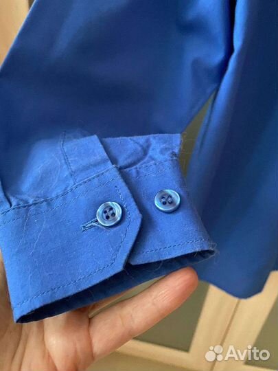 Рубашка Freeman синяя школьная на мальчика 134