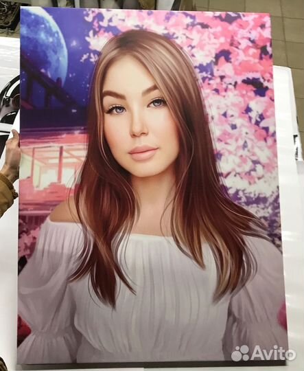 Портрет по фото на холсте