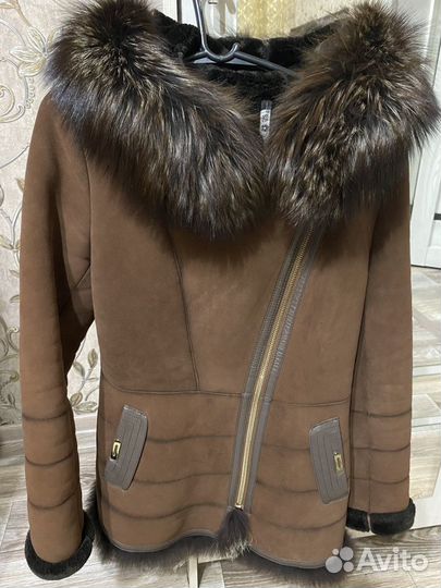 Дубленка женская с натуральным мехом размер 46-48