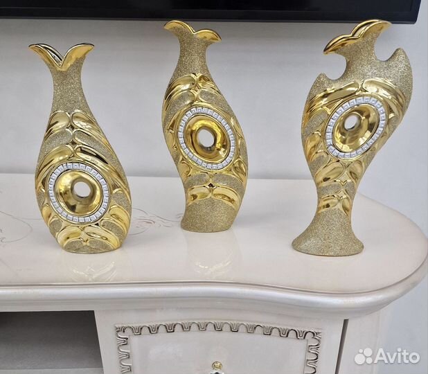 Комплект декоративная ваза стекло