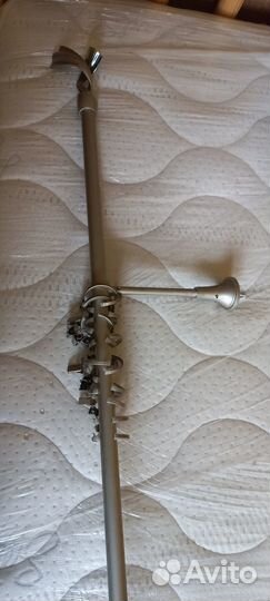 Карниз однорядный 160см металлический с кольцами