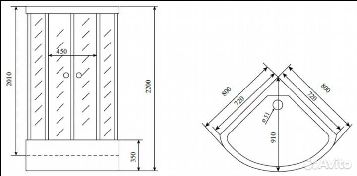 Душевая кабина Timo Standart T-1180