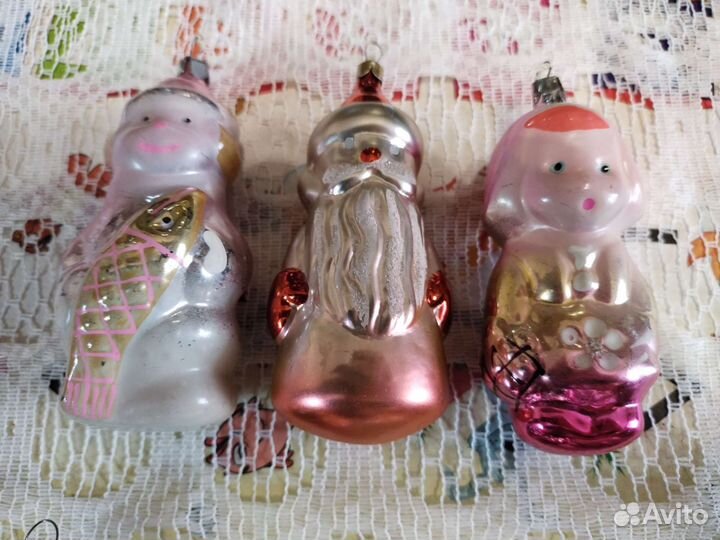 Ёлочные игрушки СССР стекло