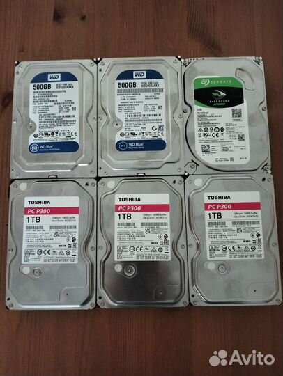 Жёсткие диски б\у на 500-1000Гб
