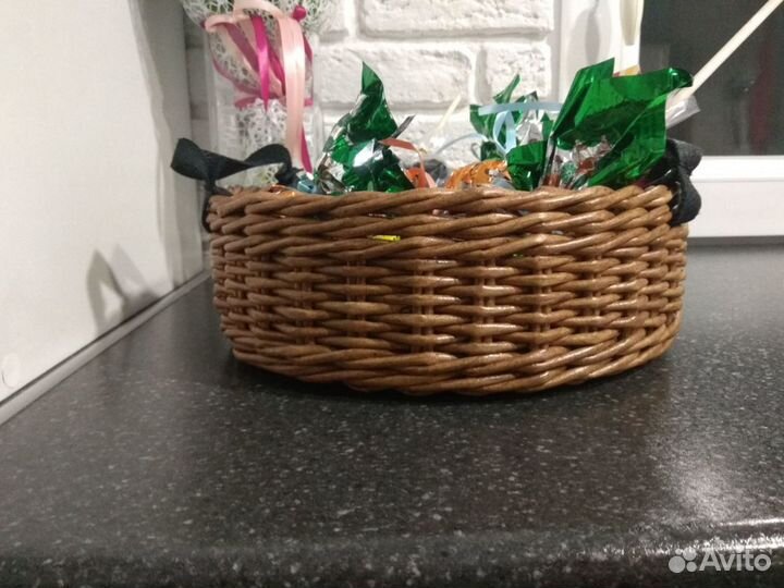 Кашпо плетеное из эко ротанга любого размера