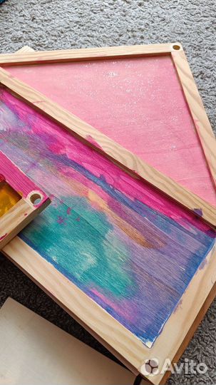 Деревянный кукольный домик с мебелью