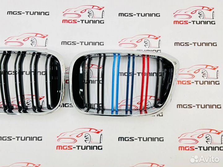 Решетка BMW Х3/X4 G01/G02 M Хром с триколором