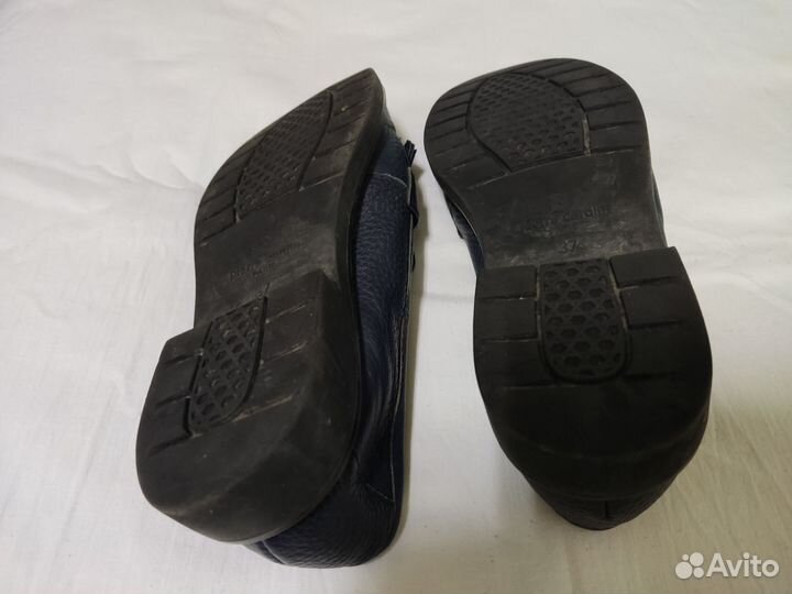 Мокасины женские синие 37 размер кожаные