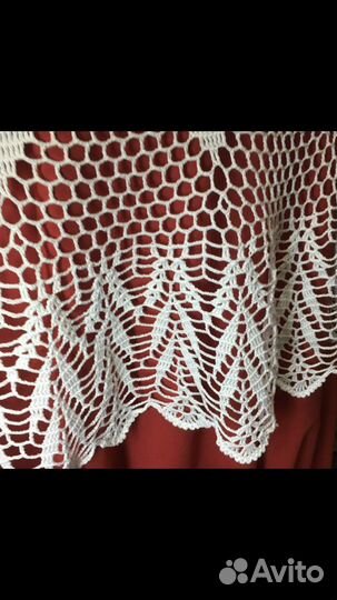 Скатерть вязаная белая