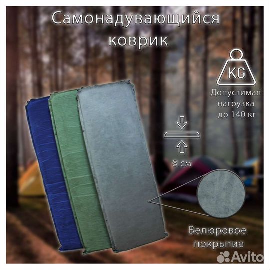 Самонадувающиеся коврики 8 см. Толщина