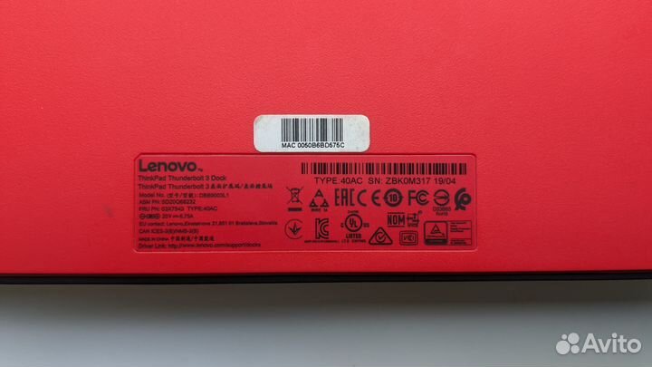 Док станция Lenovo Thunderbolt 3 Dock 40AC