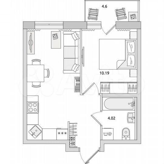 1-к. квартира, 38,2 м², 14/17 эт.