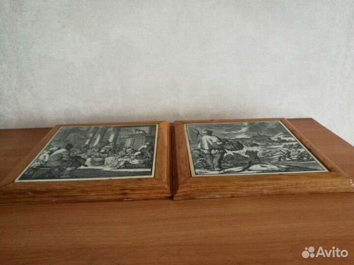 Панно, плакетка в дубовой рамке Голландия