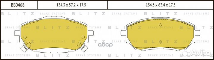 Колодки пер.toyota auris, corolla 12 BB0468 B