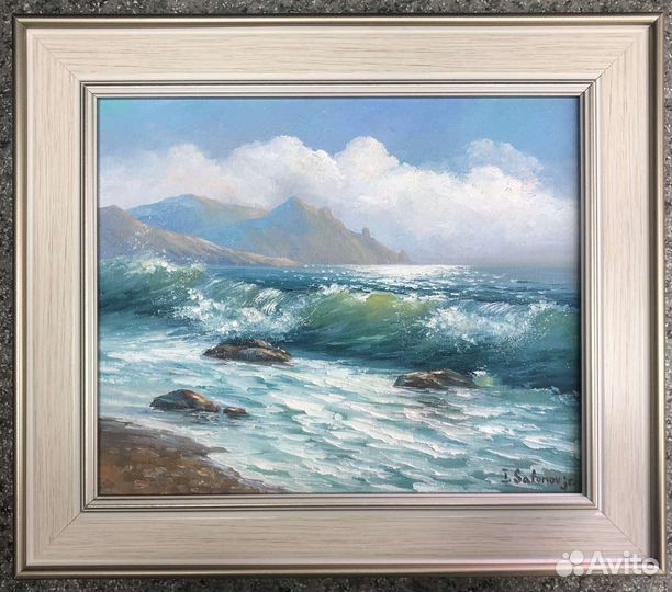 Картина маслом на холсте волна