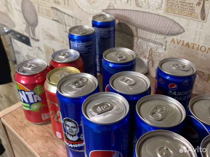 Банки с напитками cola,pеpsi,fanta,DP