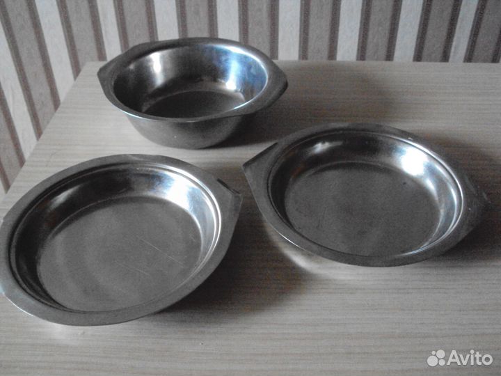 3 тарелки нержавейка СССР