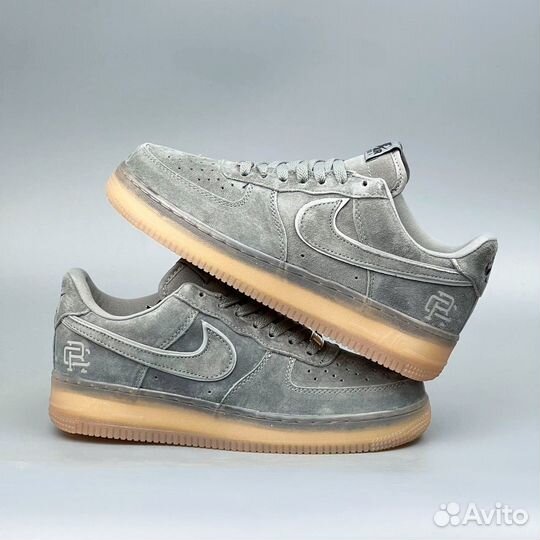 Кроссовки Nike Air force 1 Grey замшевые